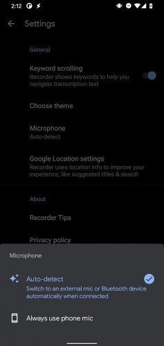 В Google Диктофон добавлена поддержка внешнего микрофона В Google Диктофон добавлена поддержка внешнего микрофона